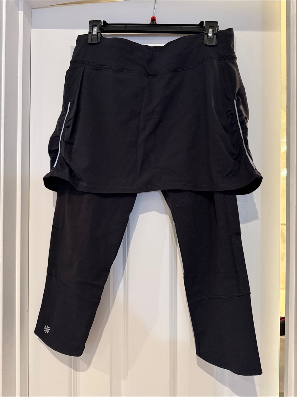 Athleta Black Skort Leggings with Reflective Trim